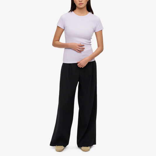 Women's Organic Rib Ss T-shirt - Soft Lavender
