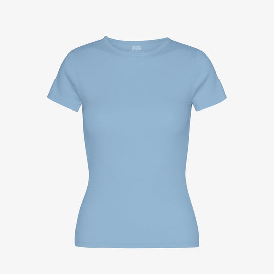 Women's Organic Rib Ss T-shirt - Seaside Blue