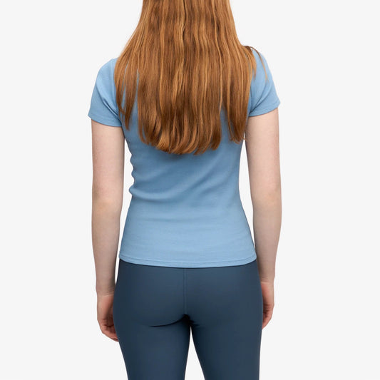 Women's Organic Rib Ss T-shirt - Seaside Blue