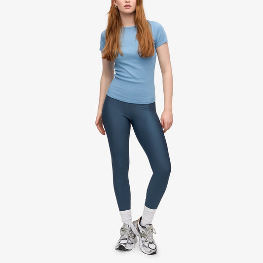 Women's Organic Rib Ss T-shirt - Seaside Blue