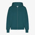 Organic Oversized Zip Hood - Ocean Green