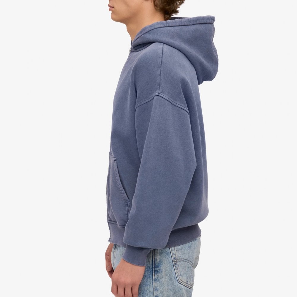 Organic Oversized Zip Hood - Neptune Blue