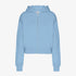 Women's Organic Crop Zip Hood - Seaside Blue