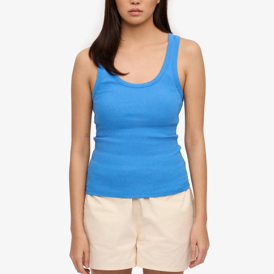 Women's Organic Rib Tank Top - Pacific Blue
