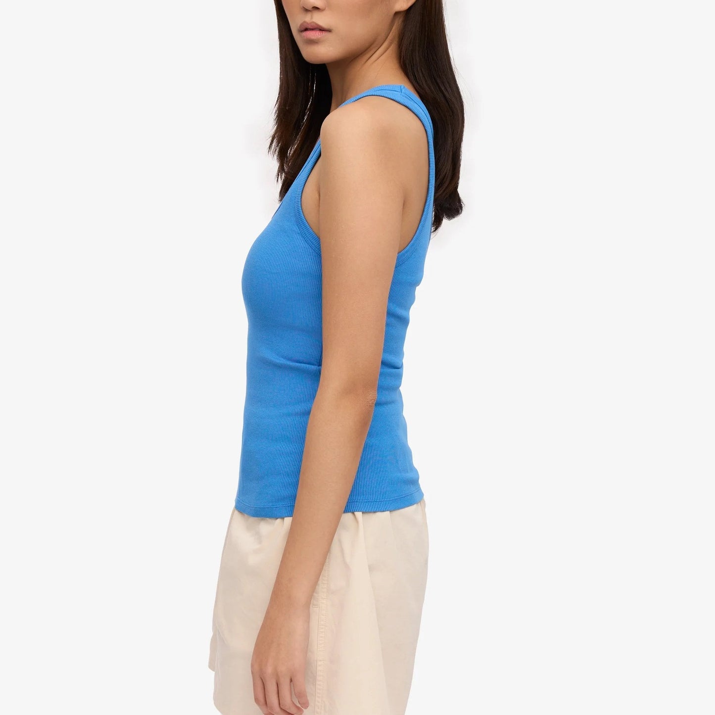 Women's Organic Rib Tank Top - Pacific Blue