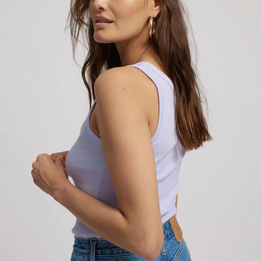 Women's Organic Rib Tank Top - Soft Lavender