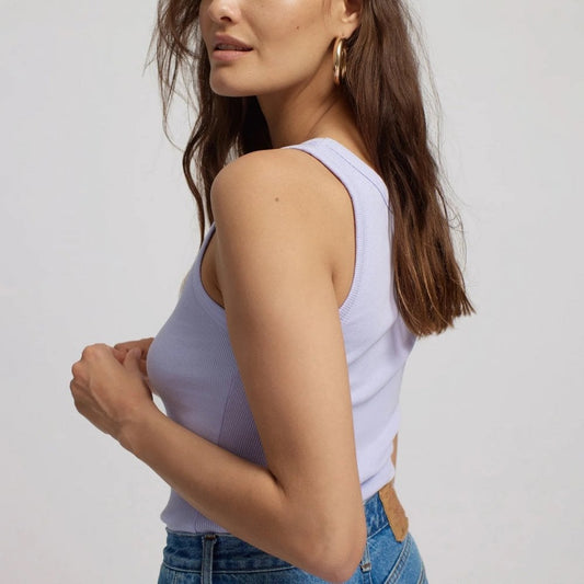 Women's Organic Rib Tank Top - Soft Lavender