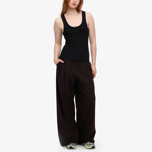 Women's Organic Rib Tank Top - Deep Black