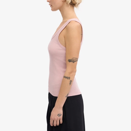 Women's Organic Rib Tank Top - Faded Pink