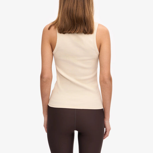 Women's Organic Rib Tank Top - Ivory White