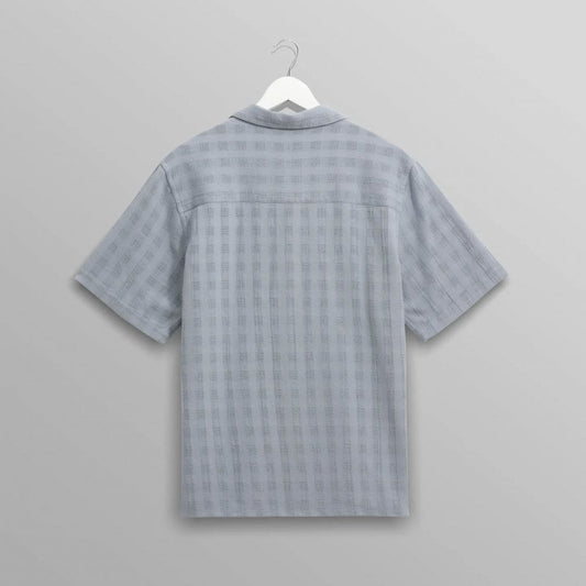 Didcot S/S Shirt - Open Weave Grid (Pale Blue)