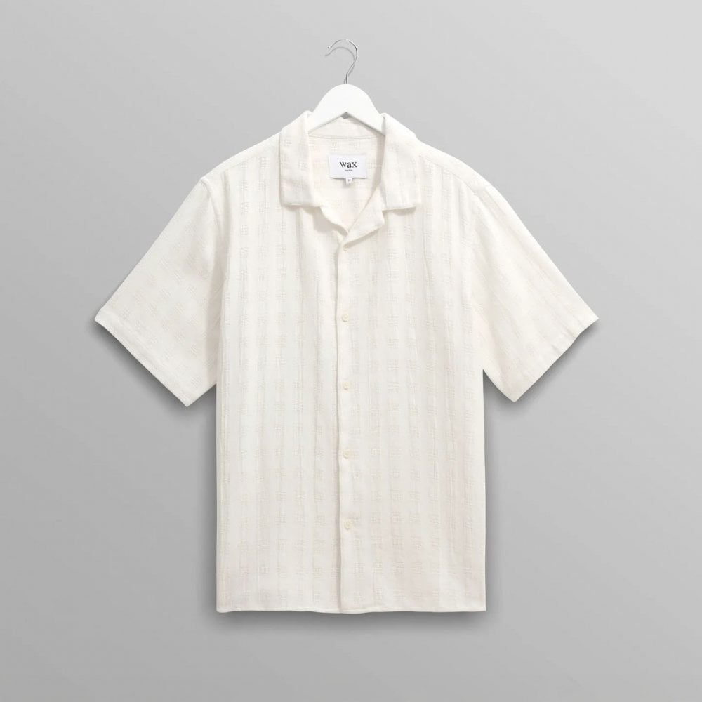Didcot S/S Shirt - Open Weave Grid (Ecru)