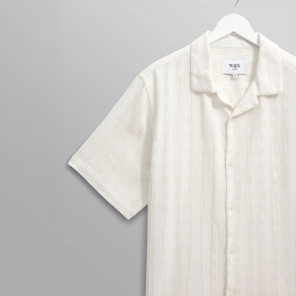 Didcot S/S Shirt - Open Weave Grid (Ecru)