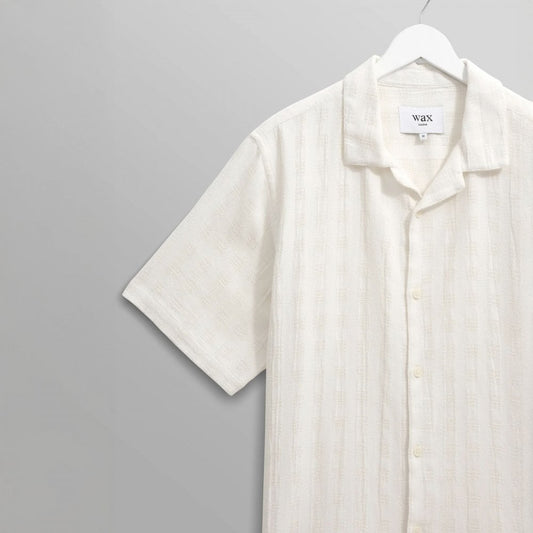 Didcot S/S Shirt - Open Weave Grid (Ecru)