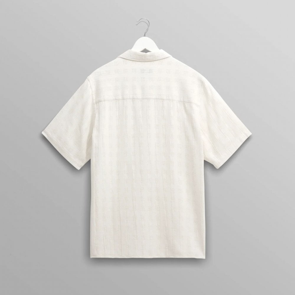 Didcot S/S Shirt - Open Weave Grid (Ecru)