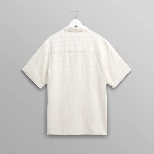 Didcot S/S Shirt - Open Weave Grid (Ecru)