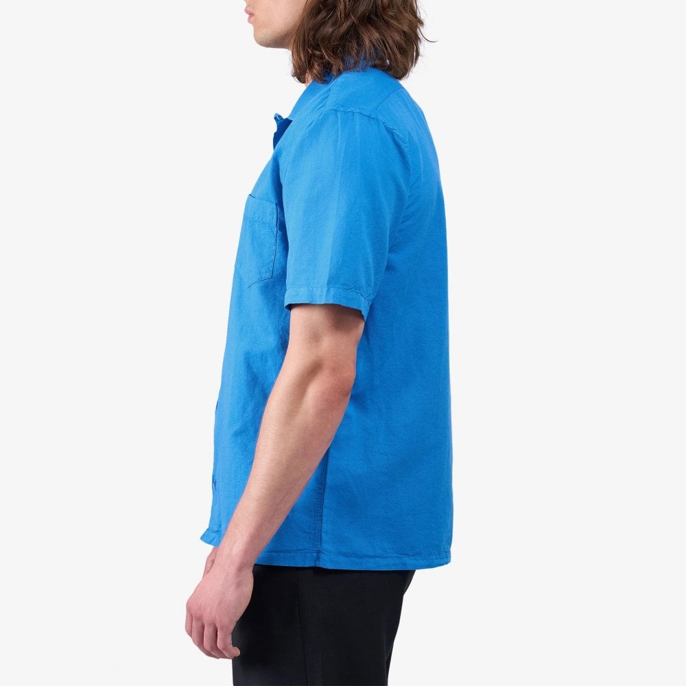 Linen Short Sleeved Shirt - Pacific Blue