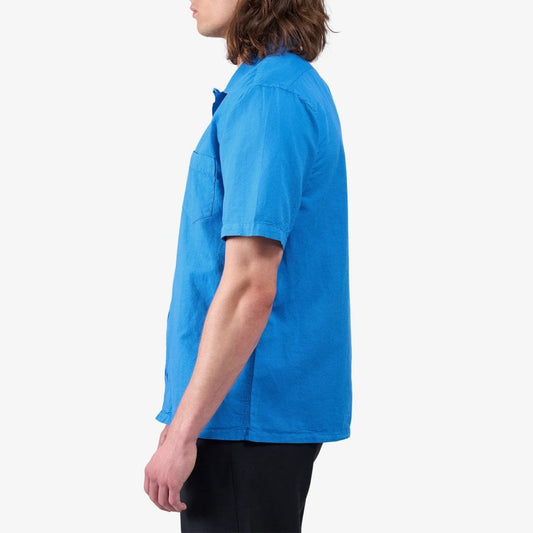 Linen Short Sleeved Shirt - Pacific Blue