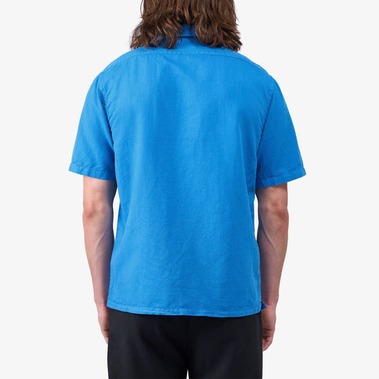 Linen Short Sleeved Shirt - Pacific Blue