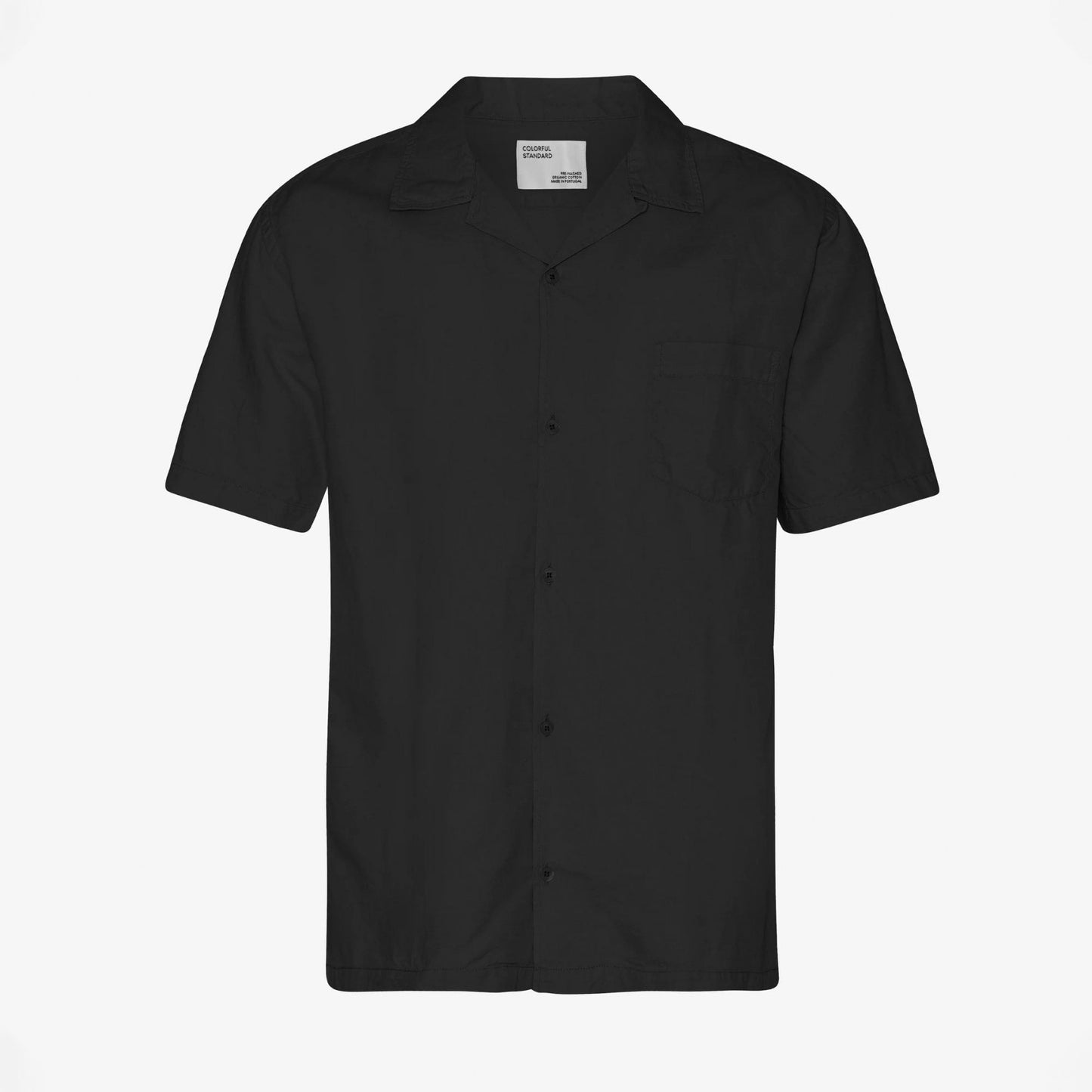 Linen Short Sleeved Shirt - Deep Black