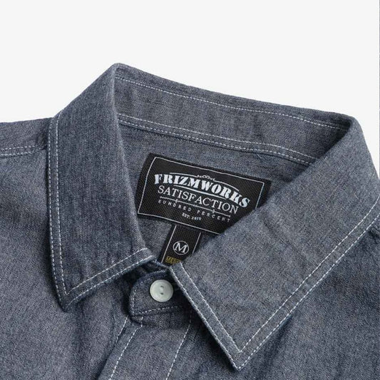 Chambray Big Pocket Half Shirt - Indigo