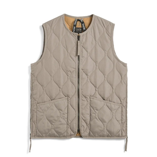 Military Crew Neck W. Zip Down Vest - Light Mocha
