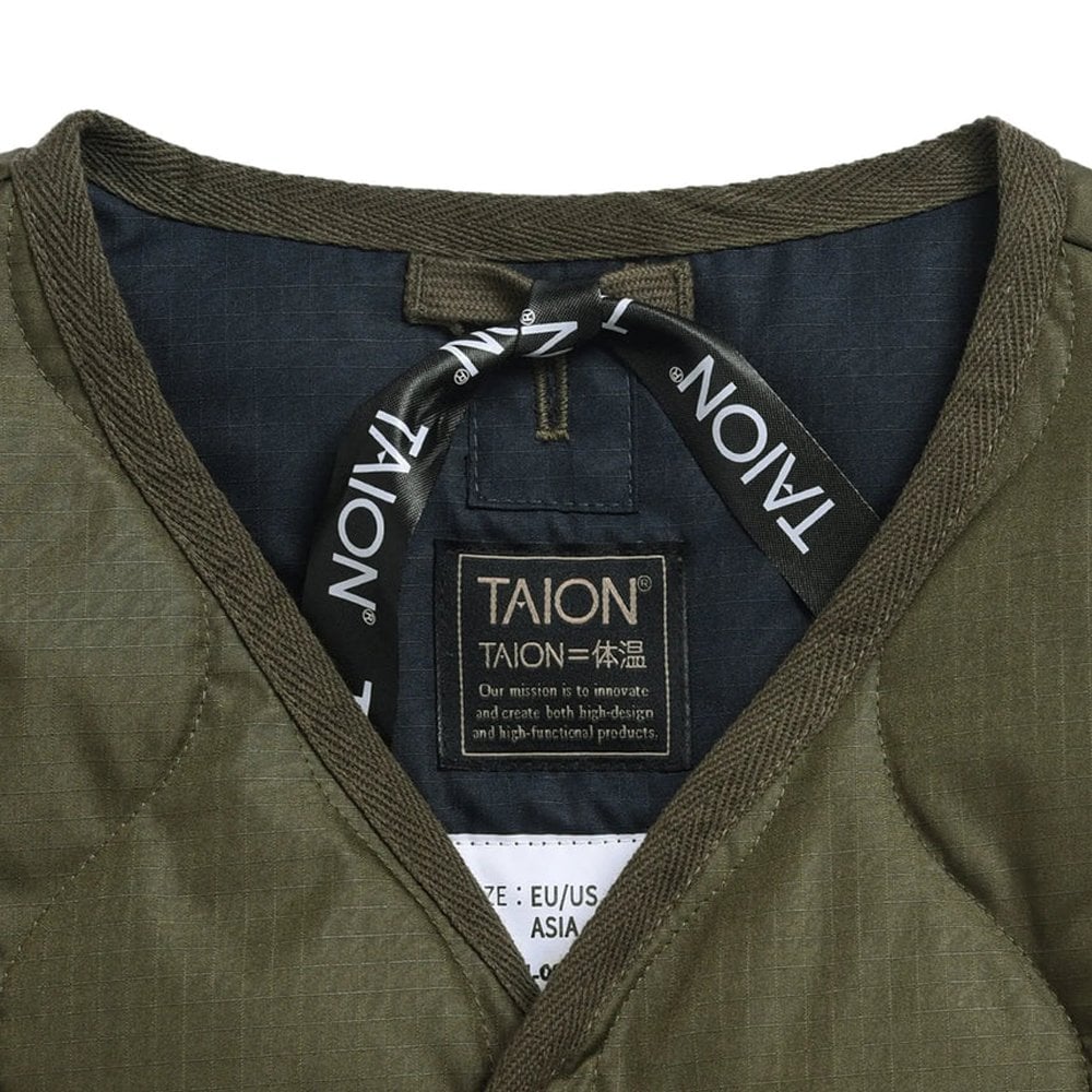 Military V Neck Snap Button Down Vest
