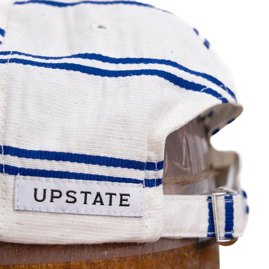 6-Panel Ballpark Cap Japanese Linen - Navy Stripe