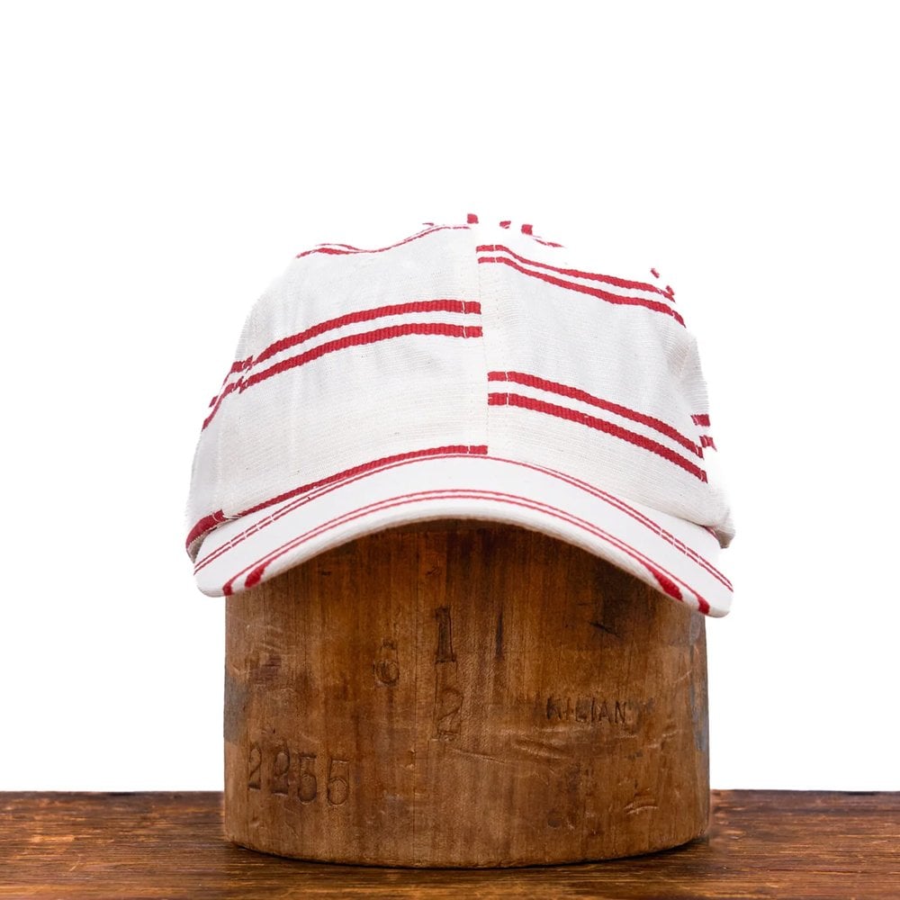 6-Panel Ballpark Cap Japanese Linen - Red Stripe