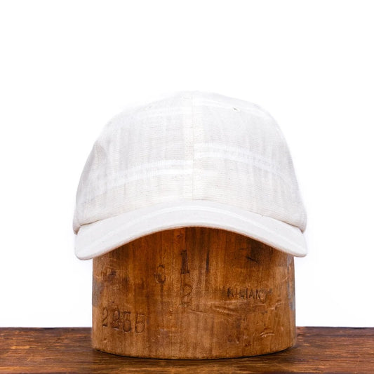 6-Panel Ballpark Cap Japanese Linen - White Stripe