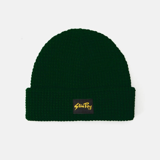 Waffle Beanie - Pine Green