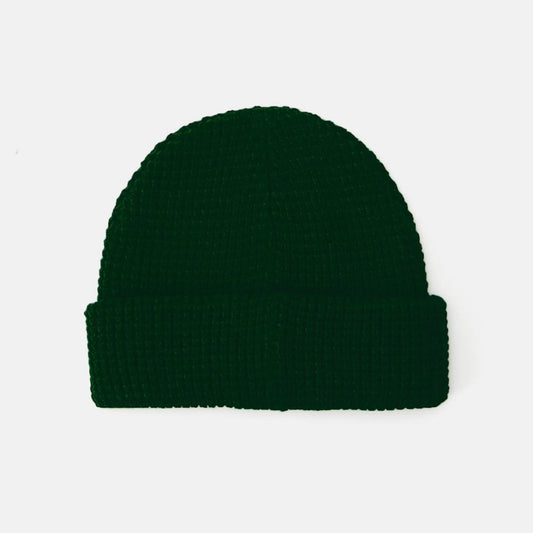 Waffle Beanie - Pine Green