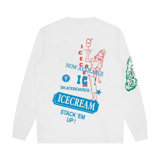 Multi Graphic LS T-shirt - White