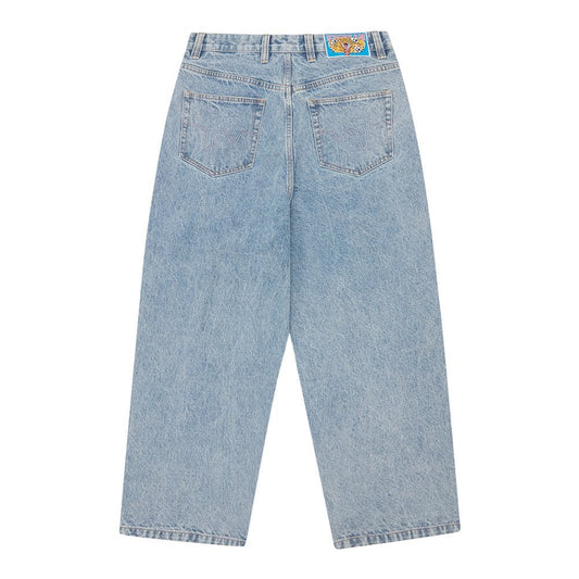 Running Dog Triple Scoop Denim Pants - Heavy Wash Blue