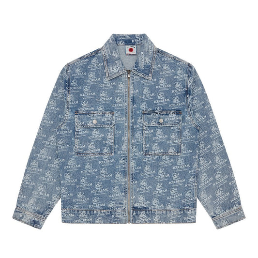 Repeat Print Denim Trucker Jacket