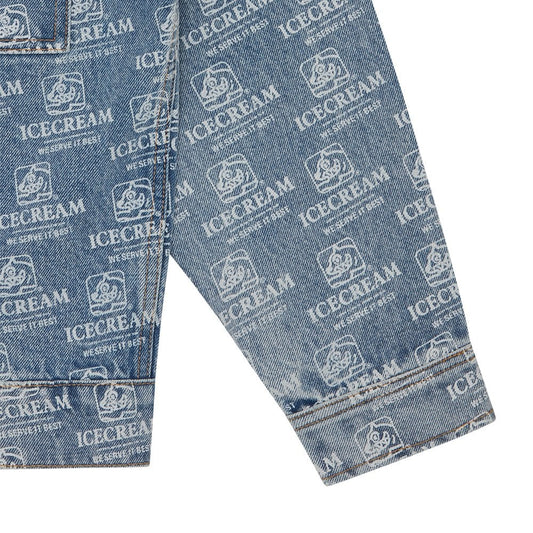 Repeat Print Denim Trucker Jacket