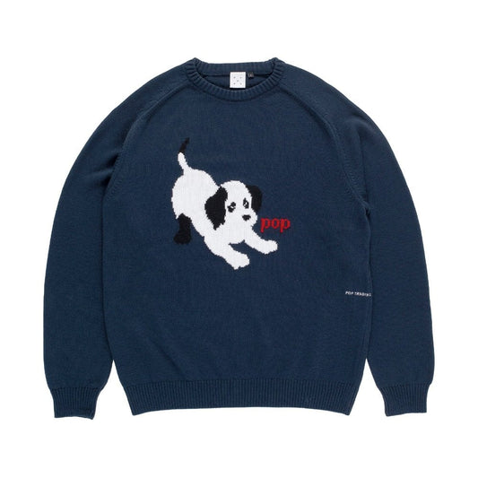Knitted Joy Crewneck - Navy