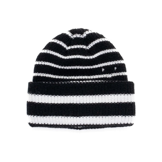 Striped Beanie - Black