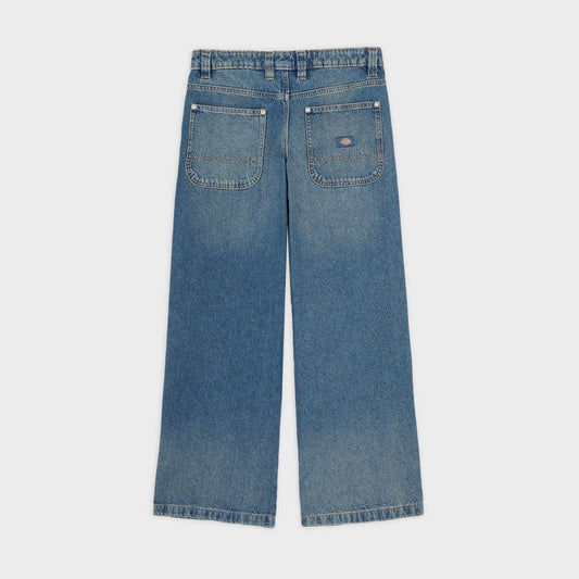 W' Mechanic Denim Pant, Khaki Tint Blue