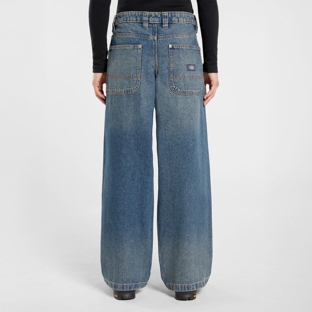 W' Mechanic Denim Pant, Khaki Tint Blue
