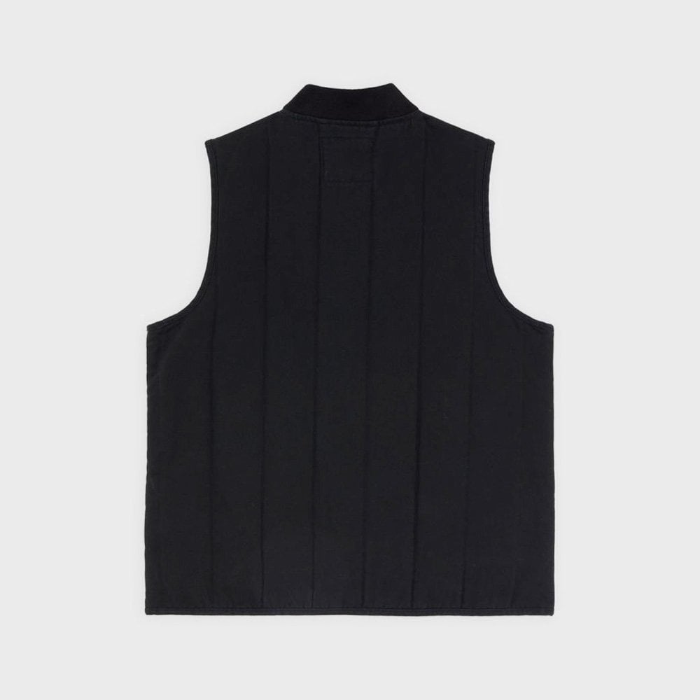 Quilted Canvas Vest, Black