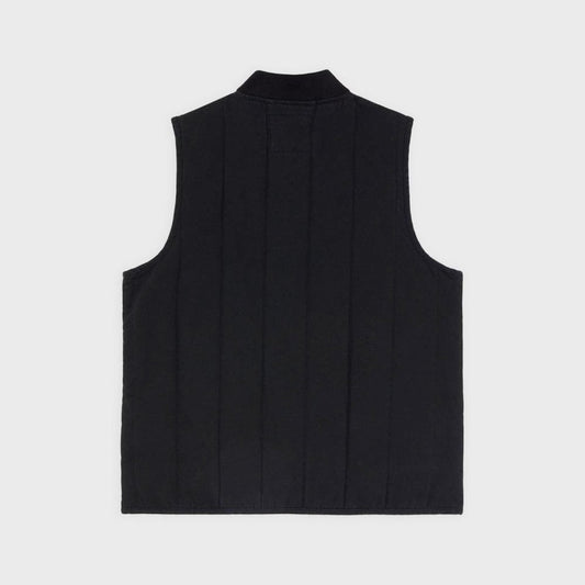Quilted Canvas Vest, Black