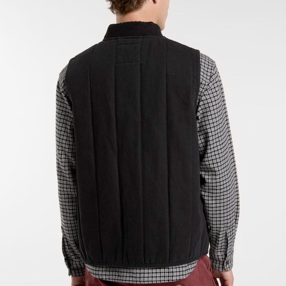 Quilted Canvas Vest, Black
