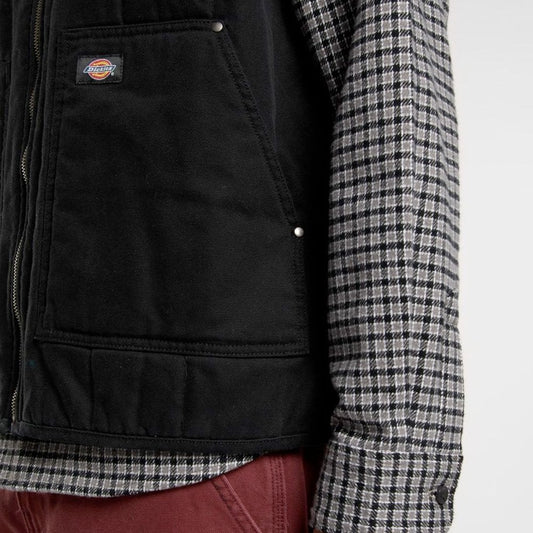 Quilted Canvas Vest, Black