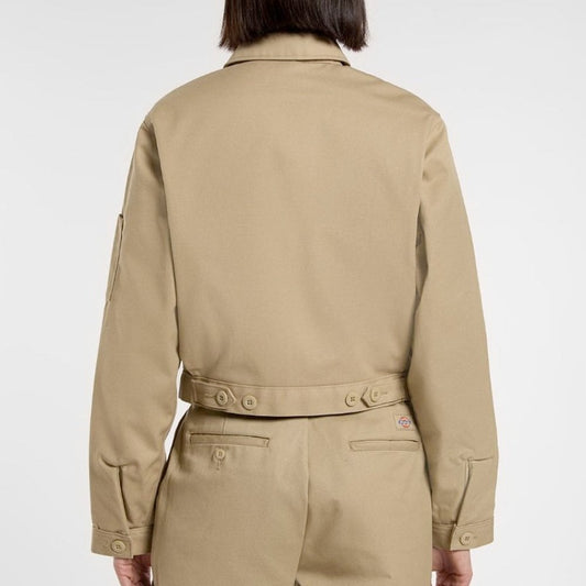 W' Lined Eisenhower Cropped Jacket, Khaki