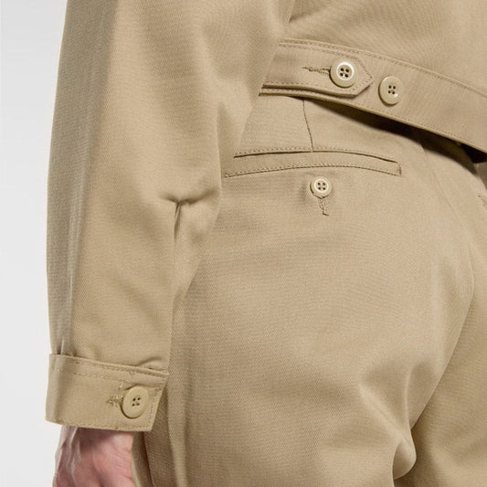 W' Lined Eisenhower Cropped Jacket, Khaki