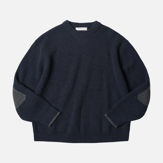 Patch Round Pullover Knit