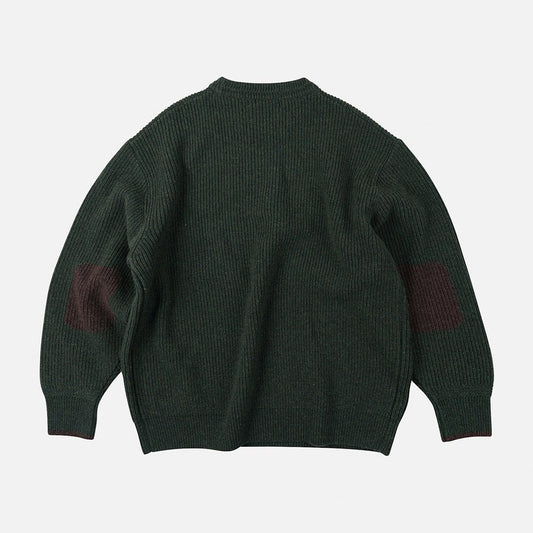 Patch Round Pullover Knit