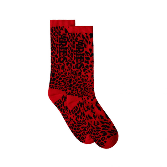 J'Adoro Aries Leopard Sock - Red