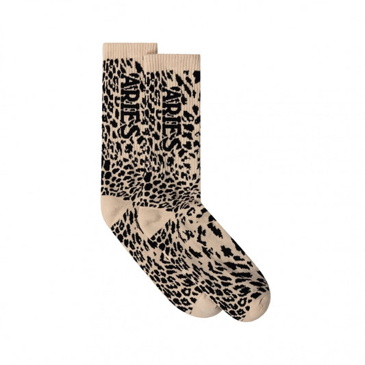 J'Adoro Aries Leopard Sock - Beige